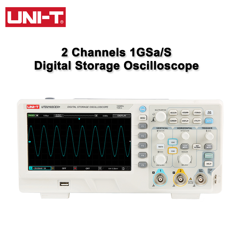 Digital Storage Oscilloscope 100Mhz - Oscilloscope numérique UNI-T UTD2102CEX + 100MHz
