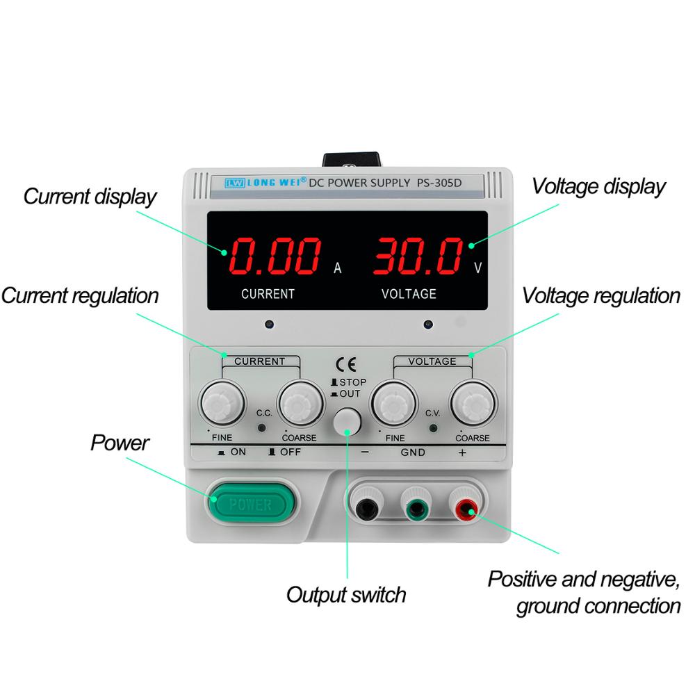 LW PS-305D 302D 303D 6402D 640 - Linear Lab Power Supply Adjustable avis et prix