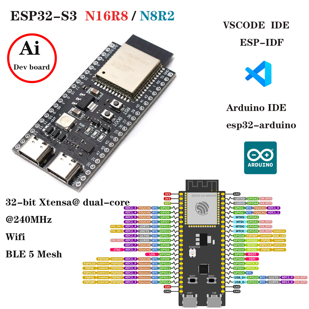 Cartes de développement ESP32- - Esp32 S3 Development Board Lot avis et prix